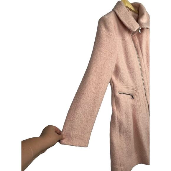 Jessica Simpson Zippered Boucle Wool Blend Blush Lined Flared Hem Coat Large - Picture 8 of 15